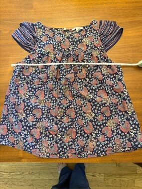 Women’s Navy Floral Short-Sleeve Top